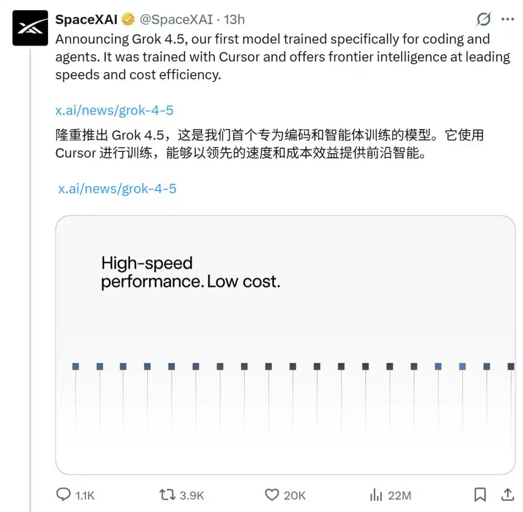 SpaceXAI发布Grok 4.5，开发者关注其能否一战、是否值得用